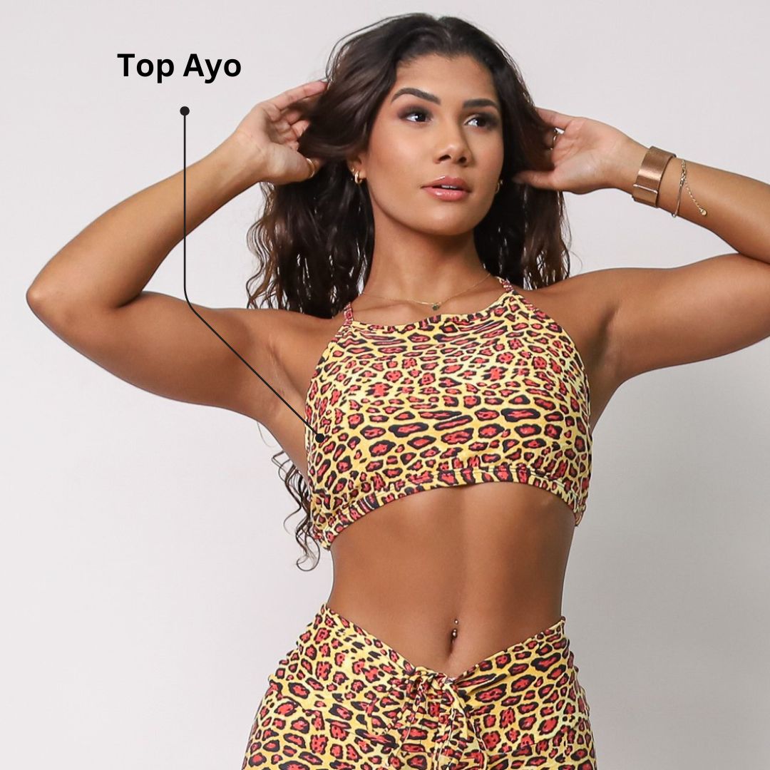 Leggings Scrunch + Top of choice (Gold Jaguar)