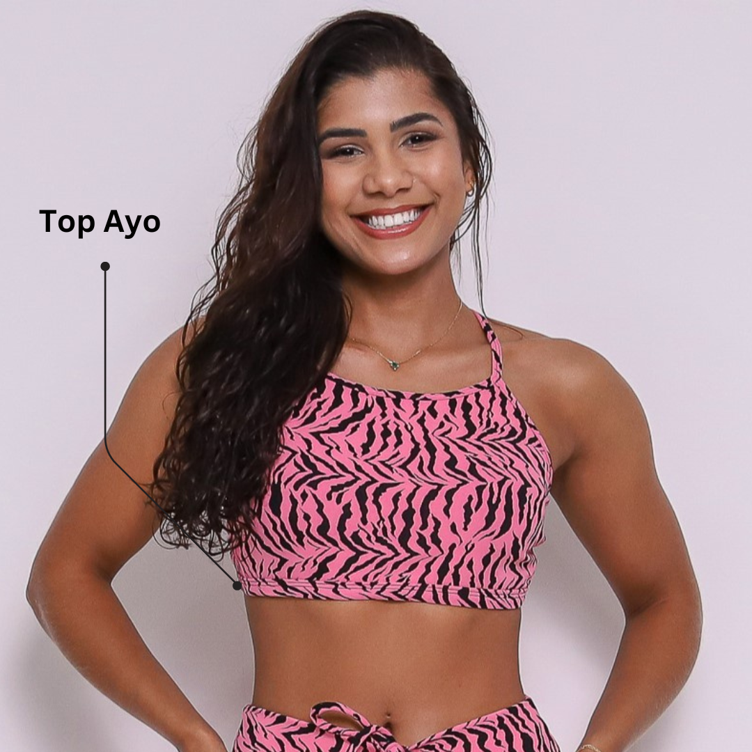 Leggings Scrunch + Top of choice (Pink Zebra)