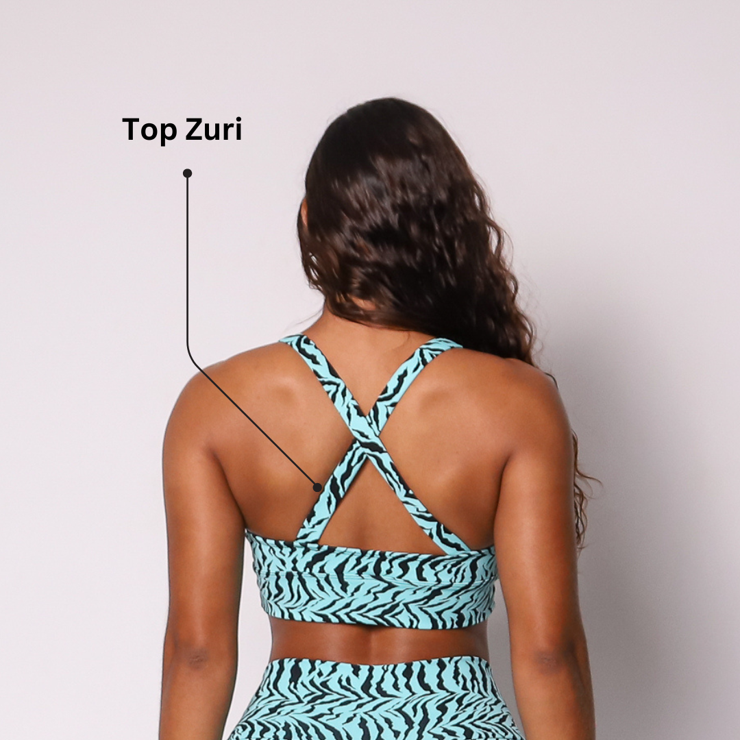 Leggings Scrunch + Top of choice (Blue Zebra)