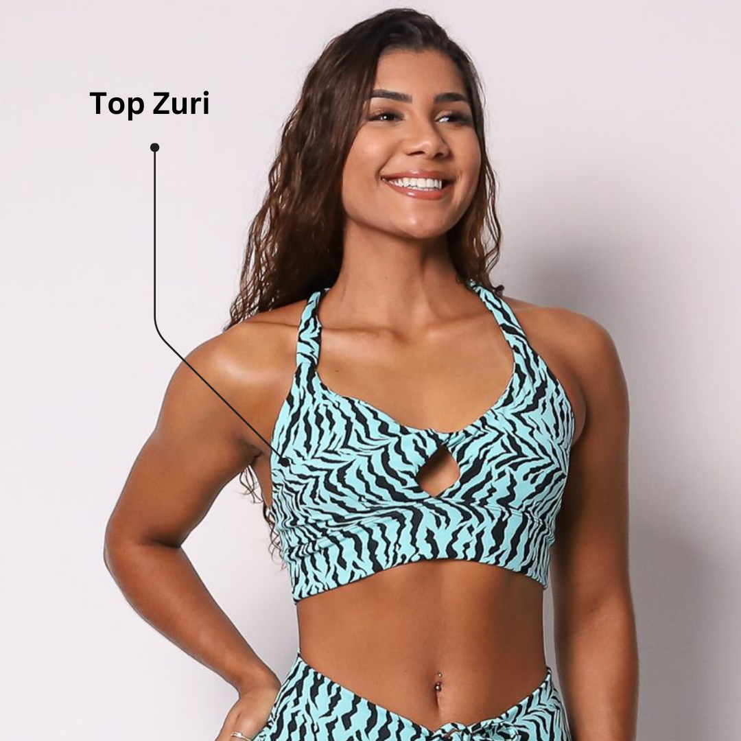 Leggings Scrunch + Top of choice (Blue Zebra)
