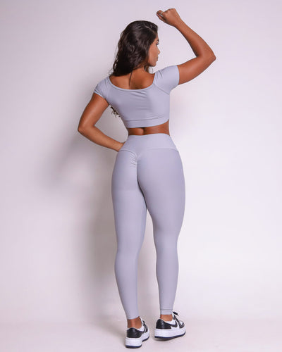 Leggings Scrunch + Top Sade (Pearl Grey)