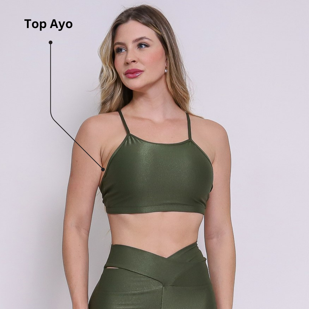 Leggings V-Waist + Top of choice (Seaweed Green)