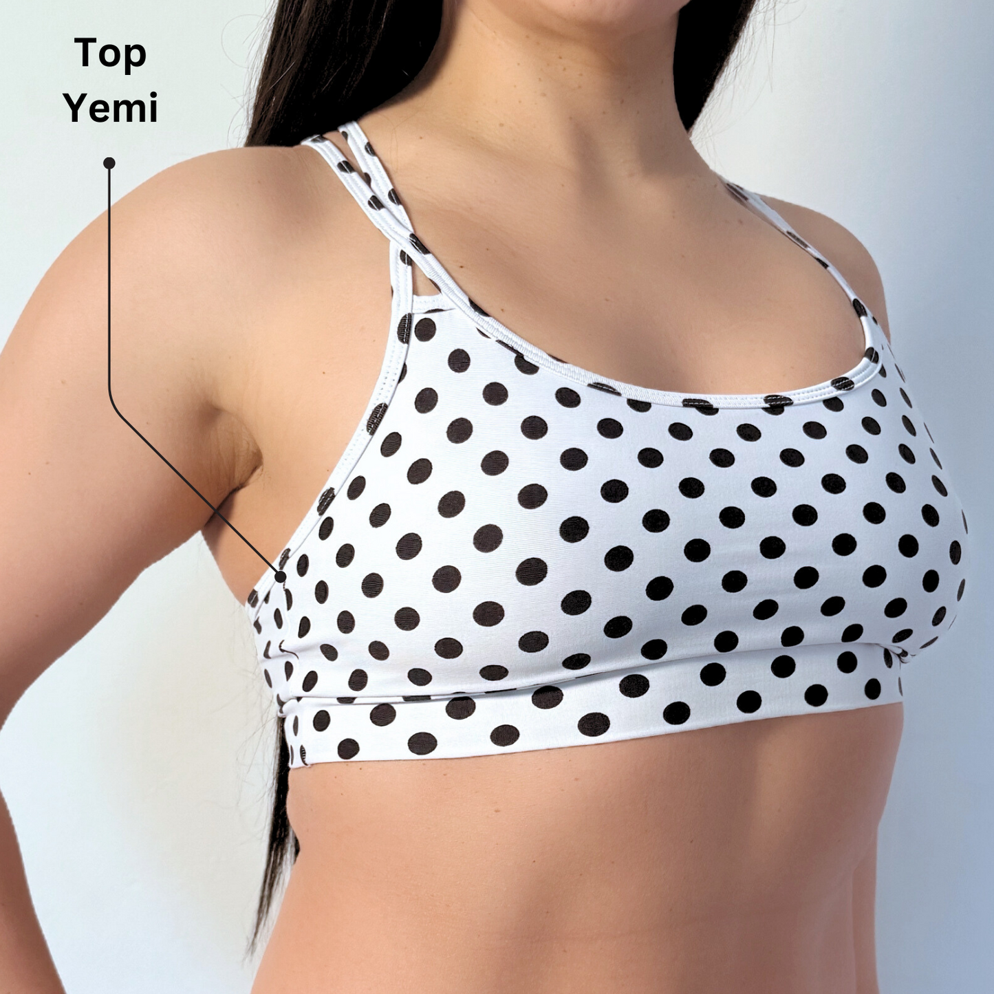 Shorts Polka + Top of choice (White/Black/Pink)