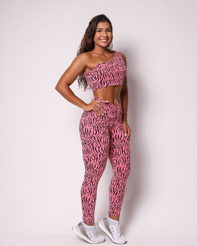 Leggings Scrunch + Top of choice (Pink Zebra)