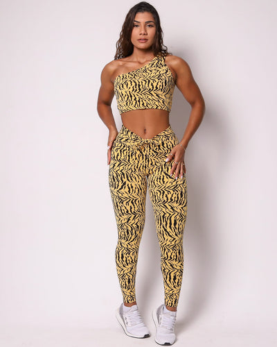 Leggings Scrunch + Top of choice (Gold Zebra)