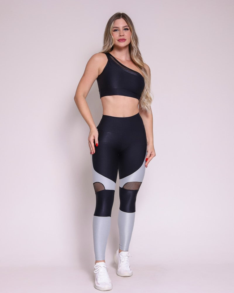 Leggings + Top Sade (Black/Silver)