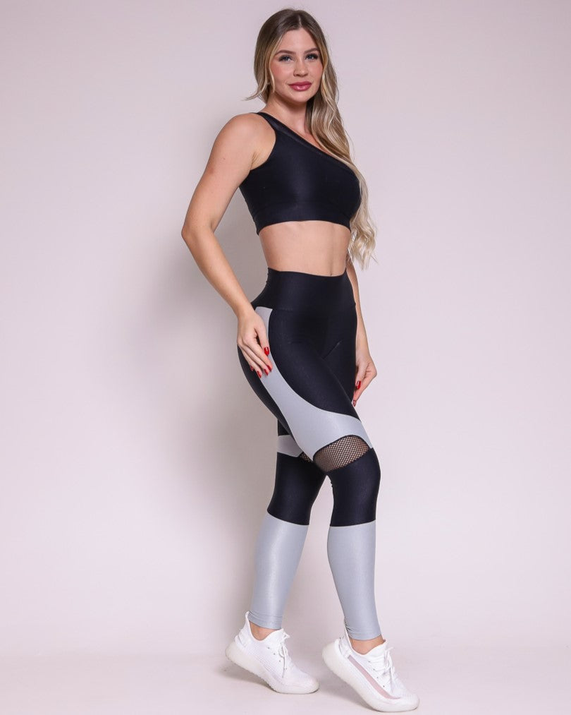 Leggings + Top Sade (Black/Silver)