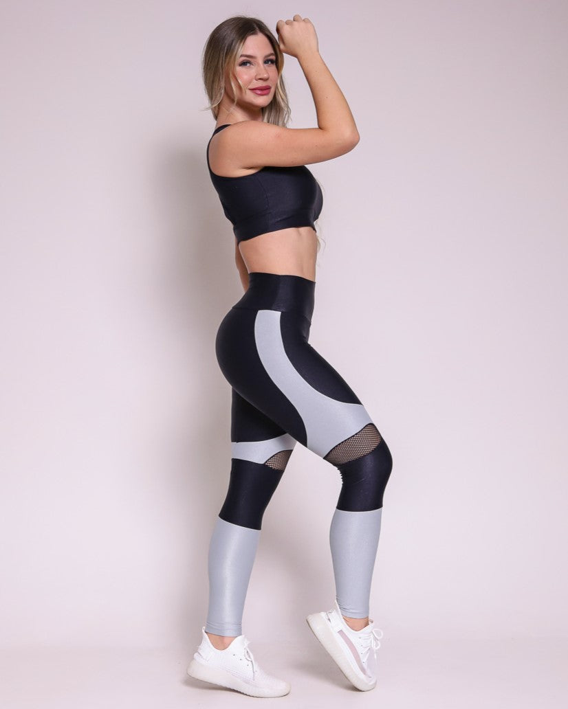 Leggings + Top Sade (Black/Silver)