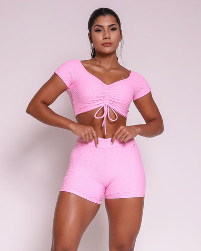 Shorts Texture + Top of choice (Candy Pink)