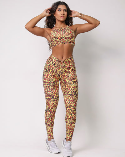 Leggings Scrunch + Top of choice (Gold Jaguar)